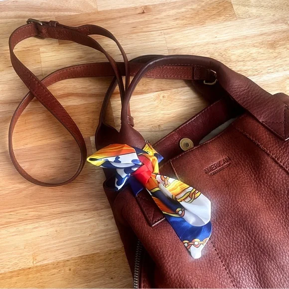 Vintage American Leather Co. Brown Leather Hobo Crossbody Bag Slouchy - Picture 4 of 11